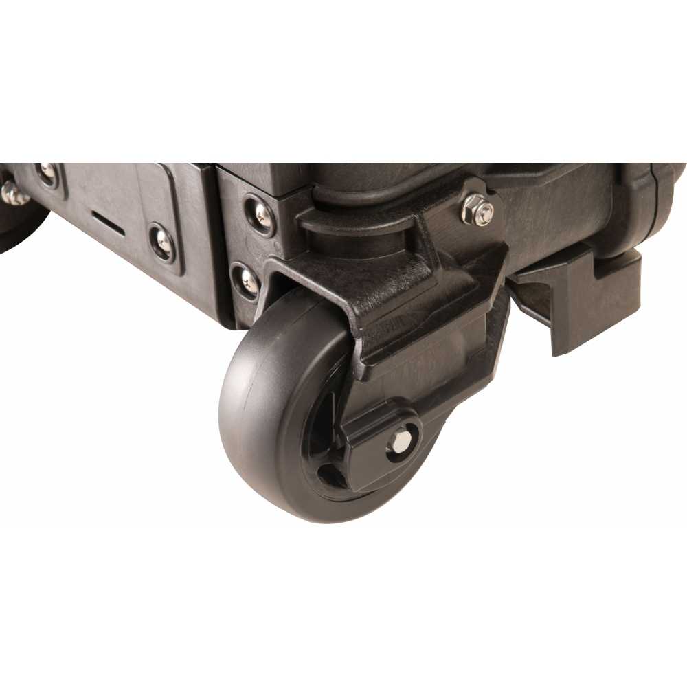 close-up on wheels transport case