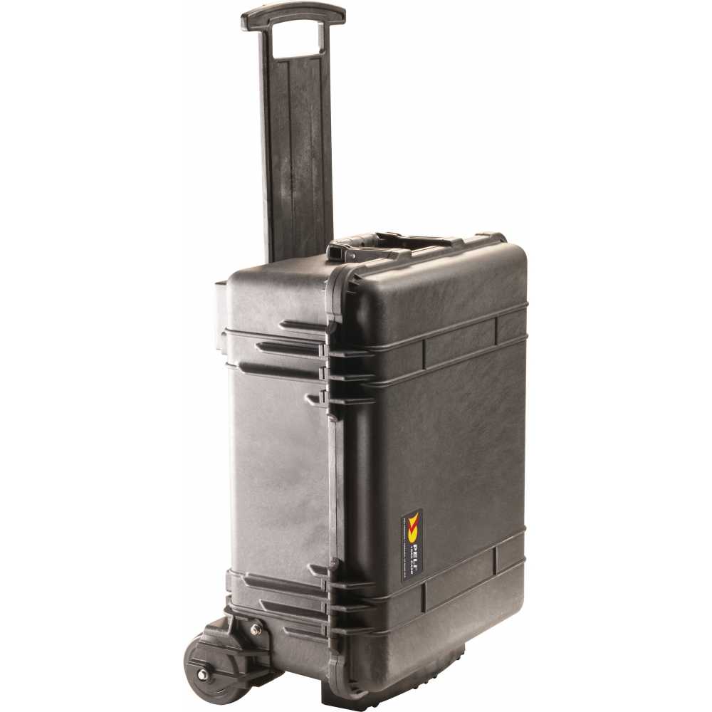 transport case with wheels side view