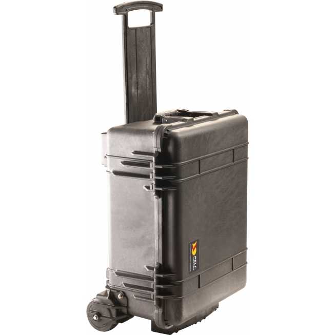 transport case with wheels side view
