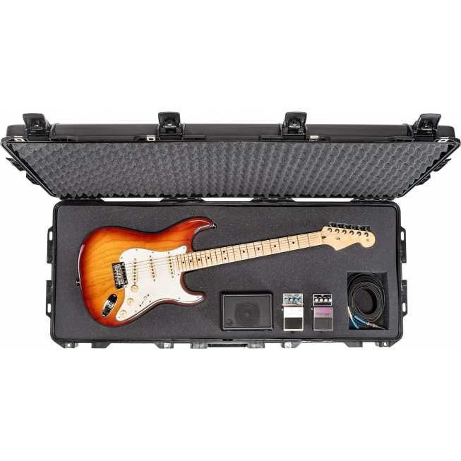 mallette de transport securisee cent dix neuf de long avec mousse predecoupe pour guitare