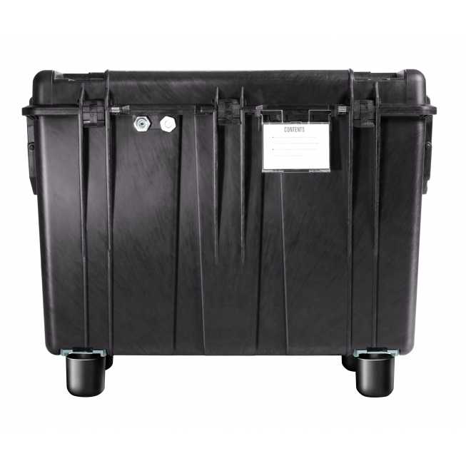 one hundred and one centimetre black secure carrying case front view
