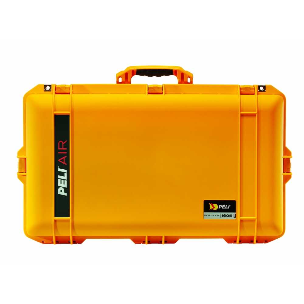 mallette transport securite fermee soixante treize centimetre de long vue de haut coloris jaune