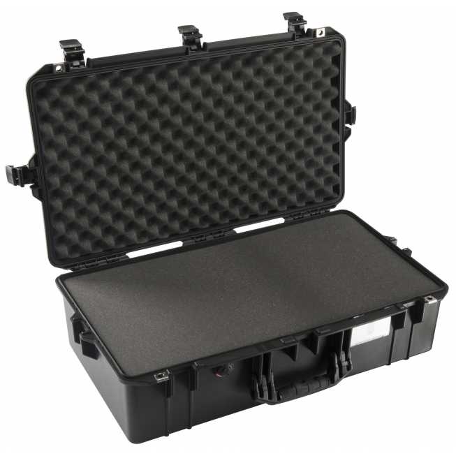 open safety transport case seventy-three centimetres long seen from above with foam open safety transport case seventy-three centimetres long seen from above with foam