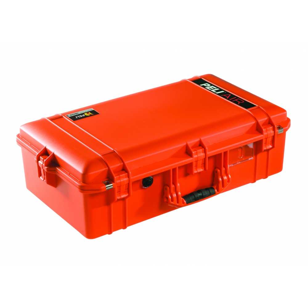 seventy-three centimetre long closed security transport case, colour orange