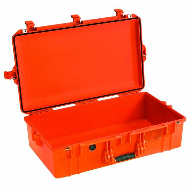 mallette transport securite ouverte soixante treize centimetre de long vide orange