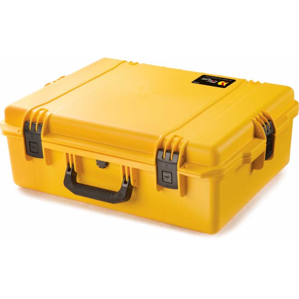 waterproof transport case closed sixty two cm long yellow case