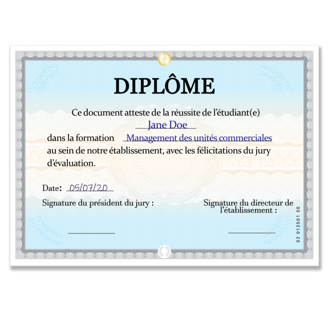 exemple utilisation papier diplome
