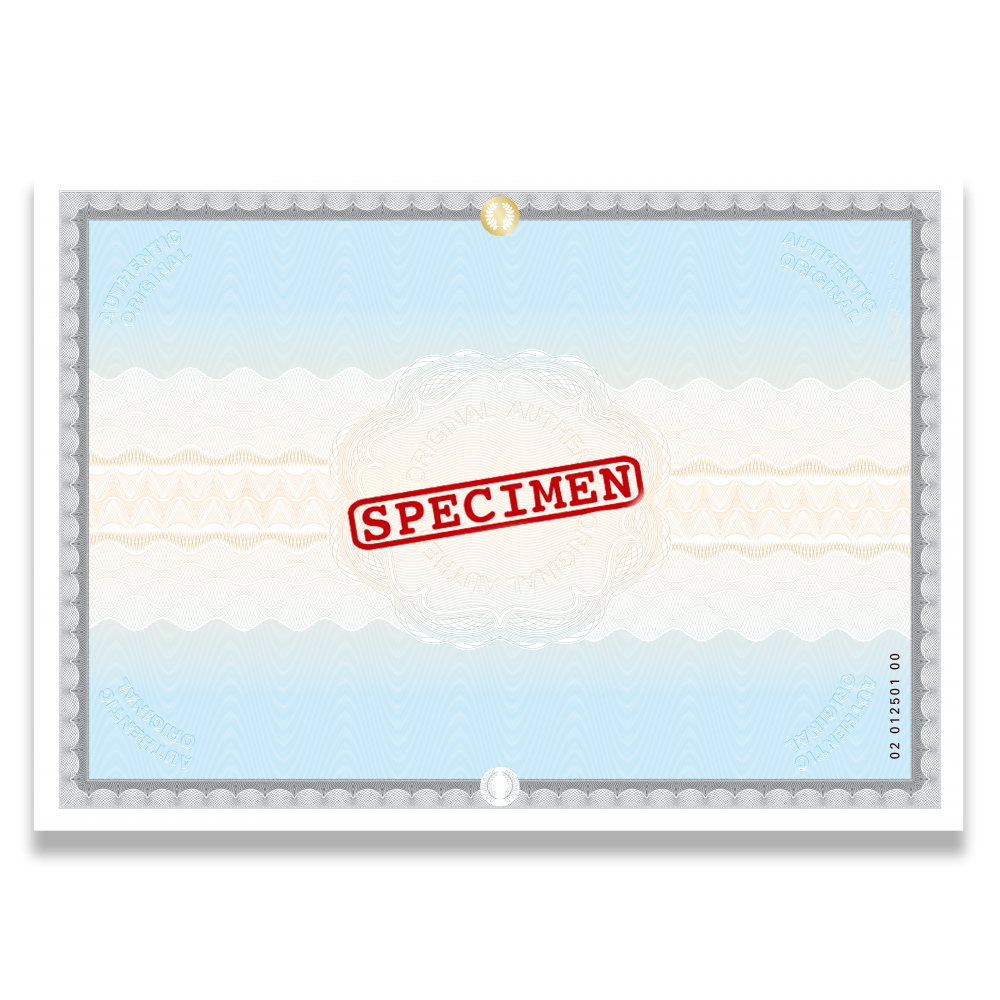 Secure certificate paper x17 - 12