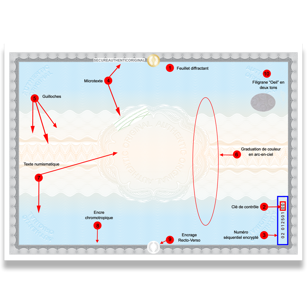 Secure certificate paper x17 - 6