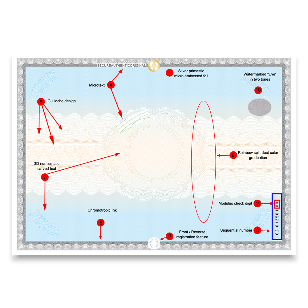 Secure certificate paper x17 - 7