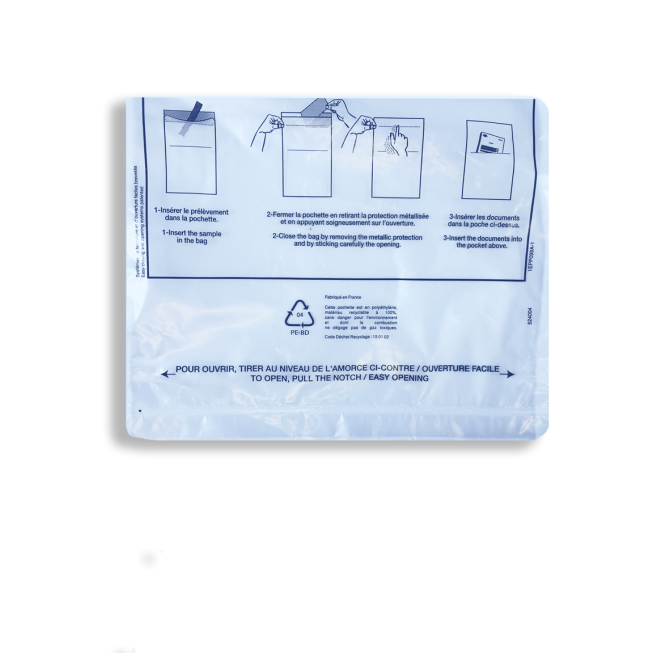 Secure double-pocket sealed pouch for laboratory & medical analyses - 3