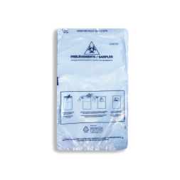 Sachet scellé sécurisé double-poche pour laboratoire & analyses médicales fermé
