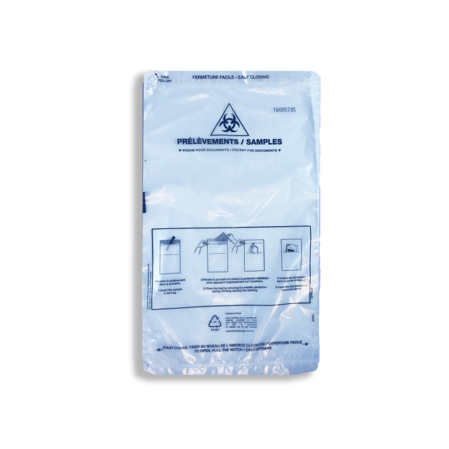 Secure double-pocket sealed pouch for laboratory & medical analyses - 1