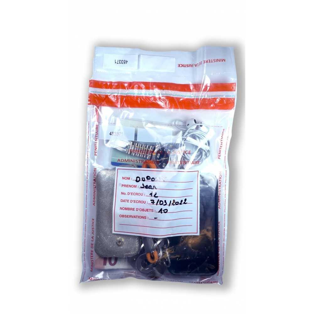 full sealed prison security pouch for personal effects