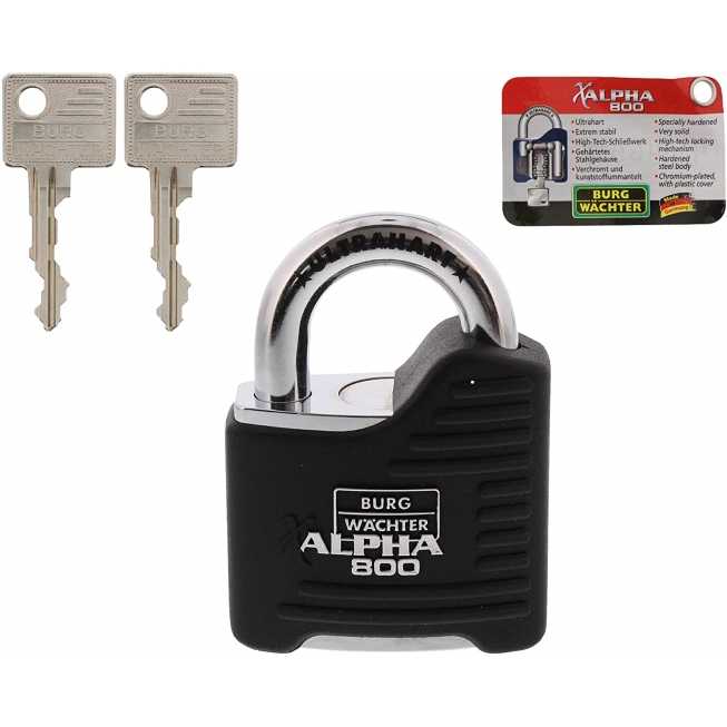 ALPHA 800 high security padlock with card and pass keys
