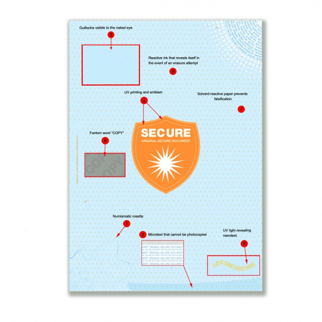 Papier sécurisé non-photocopiable X8 - 5