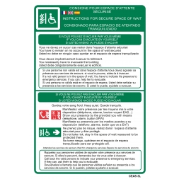 Consignes pour espaces d’attente sécurisés - 3 langues (FR/ANG/ESP) - 1