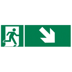 Evacuation picto sign + downhill arrow / recto/verso - 1