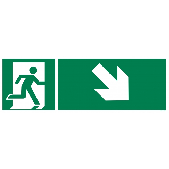 Evacuation picto sign + downhill arrow / recto/verso - 1