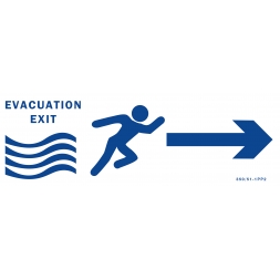 Water evacuation panel + arrow on both sides - 1