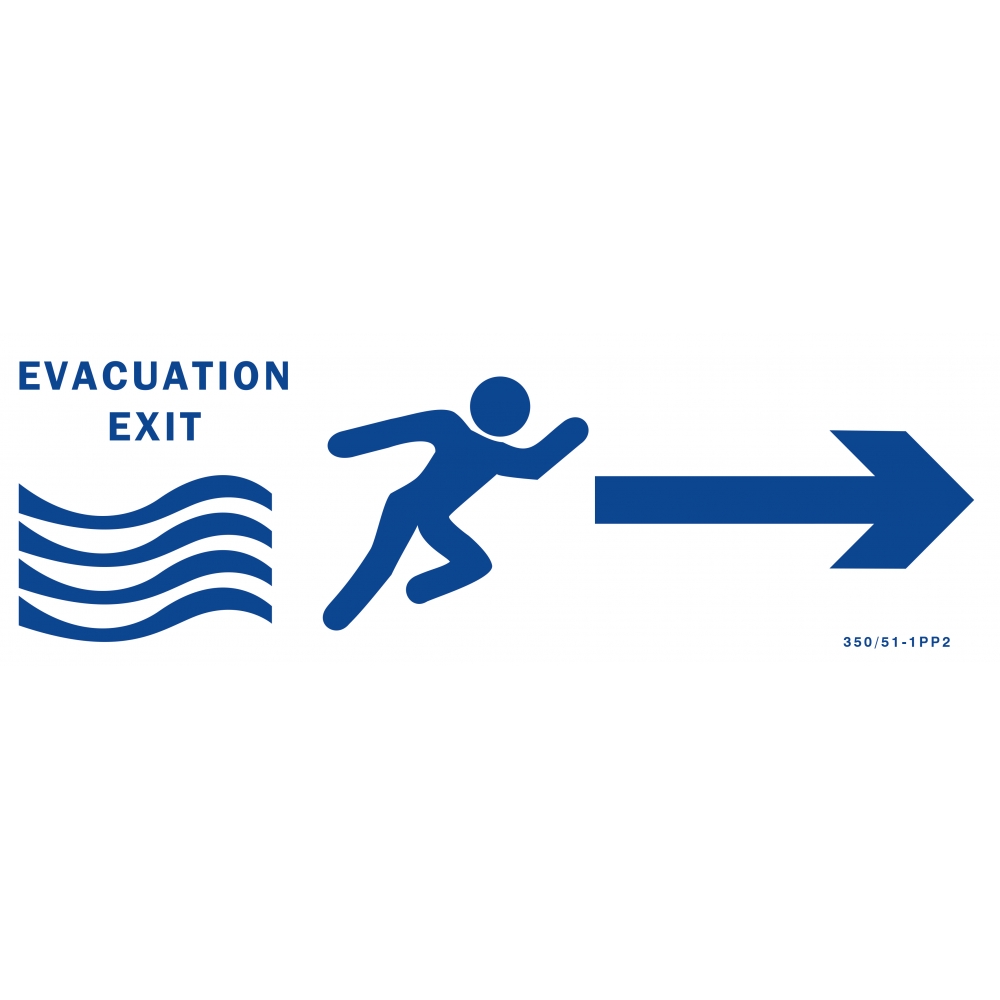 Water evacuation panel + arrow on both sides - 1