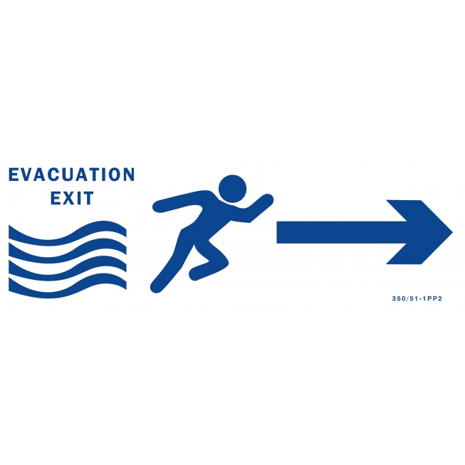 Water evacuation panel + arrow on both sides - 1