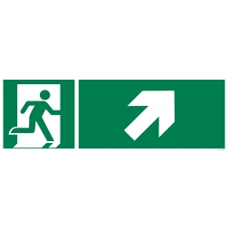 Panneau picto évacuation + flèche en montée recto/verso - 1