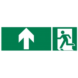 Evacuation picto sign + upward arrow on both sides - 1
