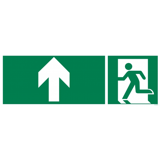 Evacuation picto sign + upward arrow on both sides - 1