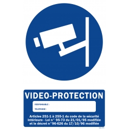Video protection sign + picto - 1