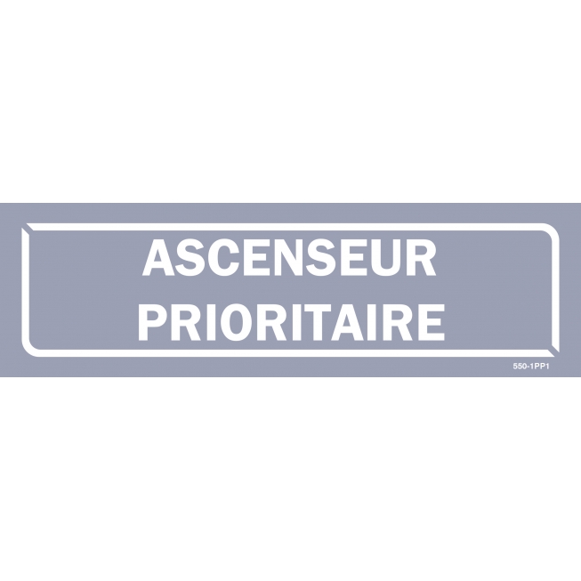 Panneau accès "ascenceur prioritaire" - Fond gris - 1