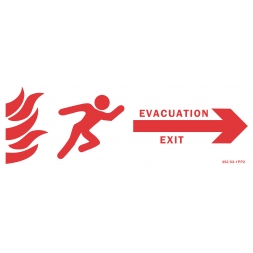 Panneau évacuation feu + flèche côté recto/verso - 1