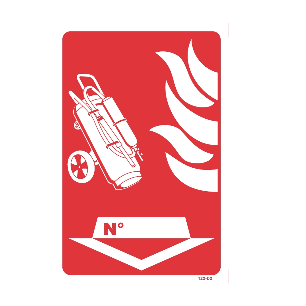 Wheeled fire extinguisher/arrow sign - flag - 1