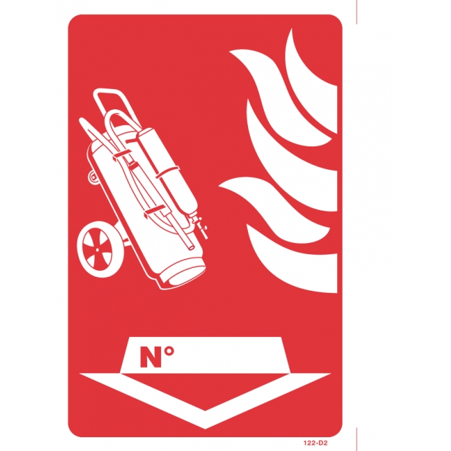 Wheeled fire extinguisher/arrow sign - flag - 1