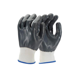 Polyester gloves fully coated with nitrile - 1
