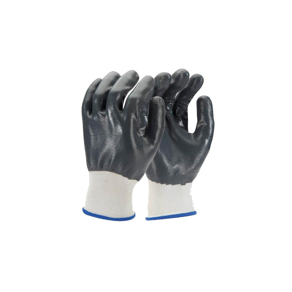 NITRILE COTTON COATED NON-CUT NYLON FITTED WORK GLOVES PROTECTION