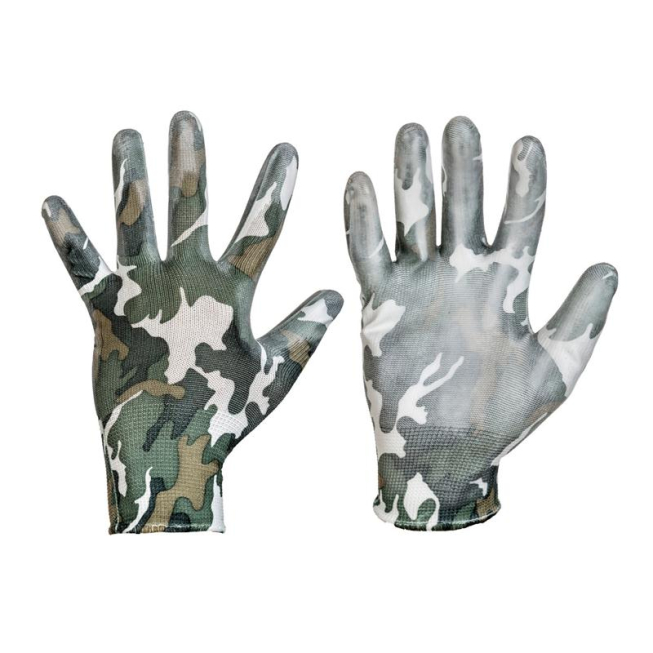 Polyurethane-coated nylon gloves - camouflage - 1