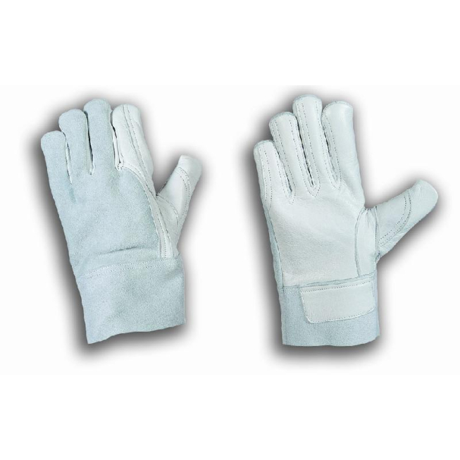 Full-grain leather protective gloves reinforced with a 15 cm cuff - 1
