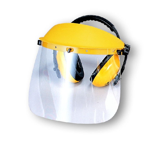 Clear Visor with Noise-Canceling Headphones - Optimal Hearing Protection