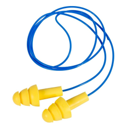 Yellow ear caps with cord - 1