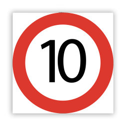 Panneau ne pas dépasser 10km/h - format carré - 1