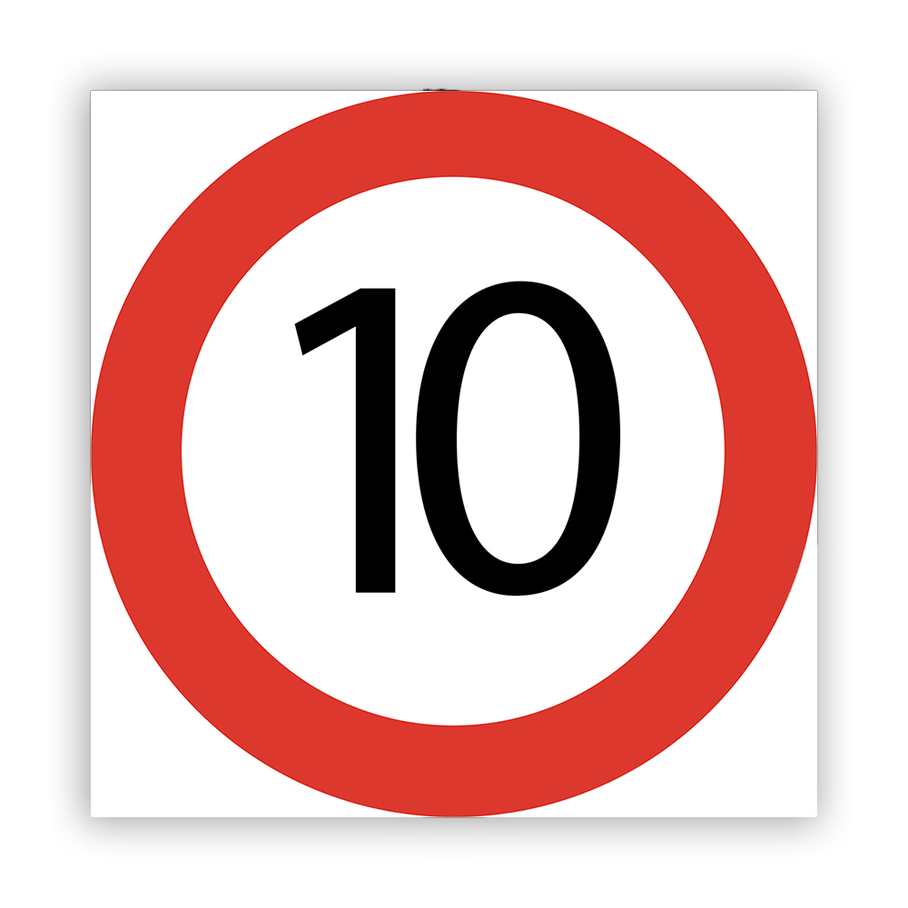 Picto of speed limit 10km/h signpost - 1