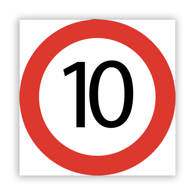 Panneau ne pas dépasser 10km/h - format carré - 1 Panneau ne pas dépasser 10km/h - format carré - 1