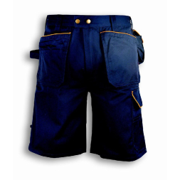 Bermuda de travail bleu en coton/polyester - 1
