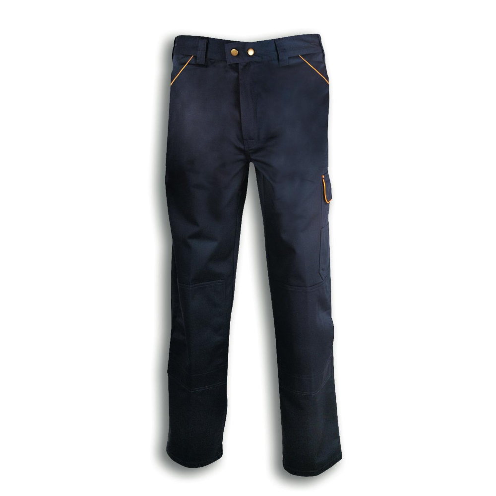 Blue Cotton/Polyester Work Pants - Comfort & Durability