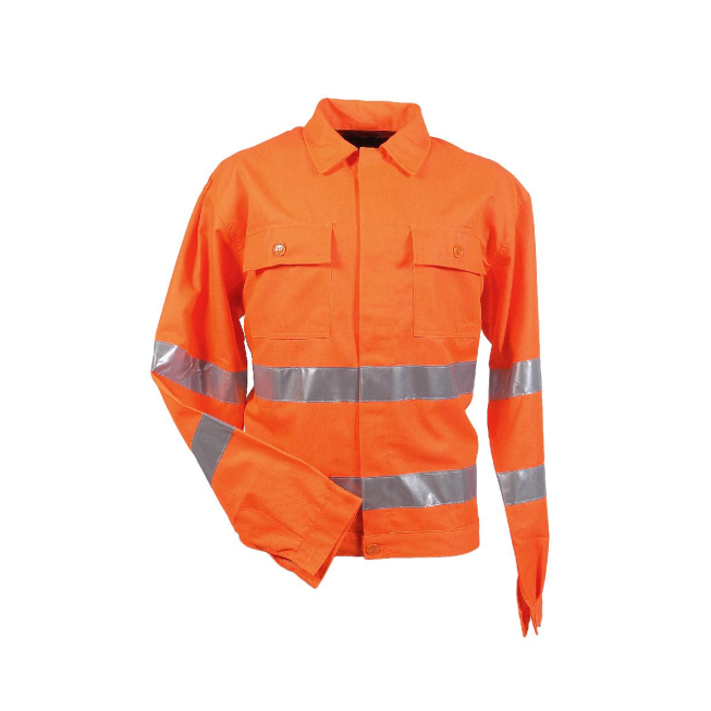 Veste haute visibilité en futaine orange - 1 Veste haute visibilité en futaine orange - 1