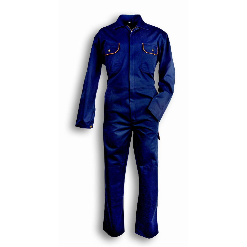 Blue Cotton/Polyester Work Coverall - Comfort & Durability