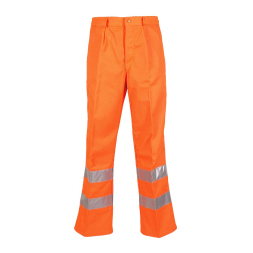 Pantalon haute visibilité en futaine orange - 1