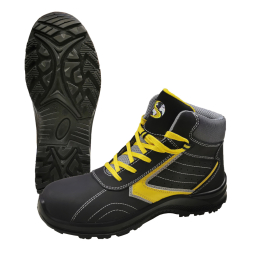 Chaussures de sécurité haute noire et jaune embout acier - 1