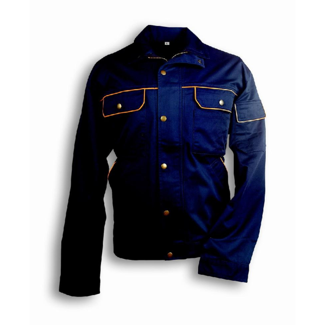 Veste de travail en coton bleu - 1